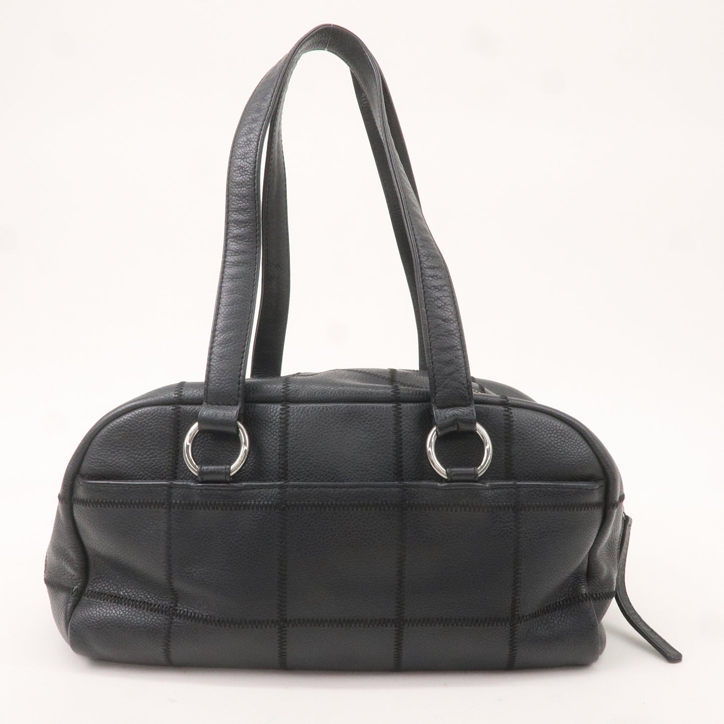 Chanel Chocolate Bar Caviar Skin Boston Bag Black A