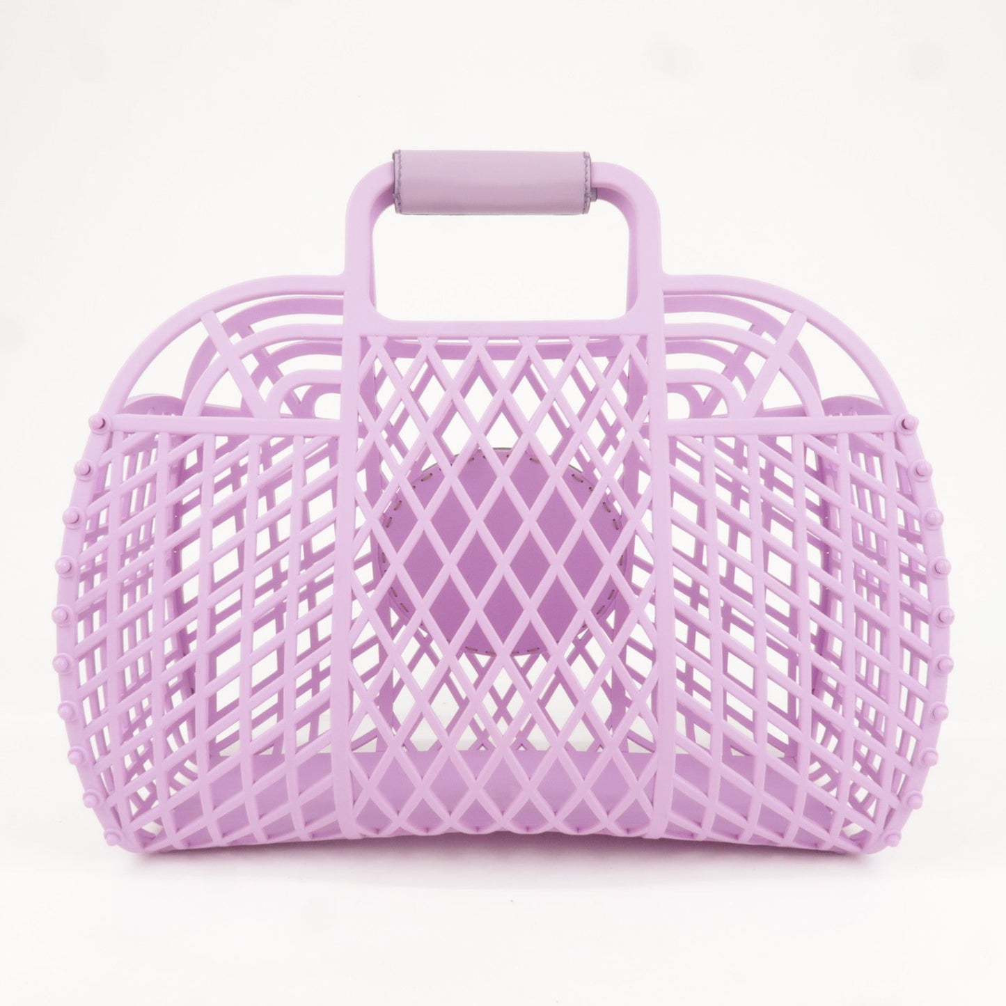 FENDI Plastic Leather Basket Bag Medium Purple 8BH389