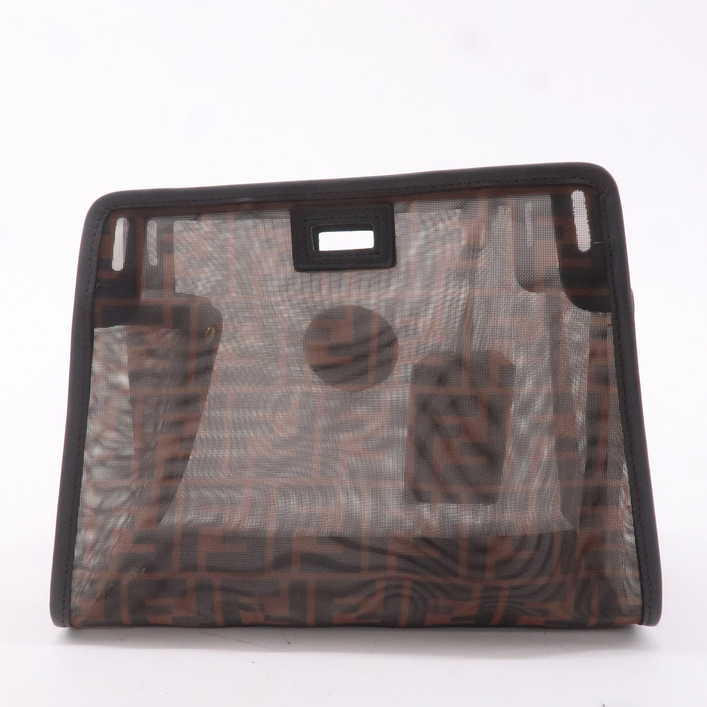 FENDI Zucca Mesh Leather Small Peekaboo Defender Bag Cover 7AR717