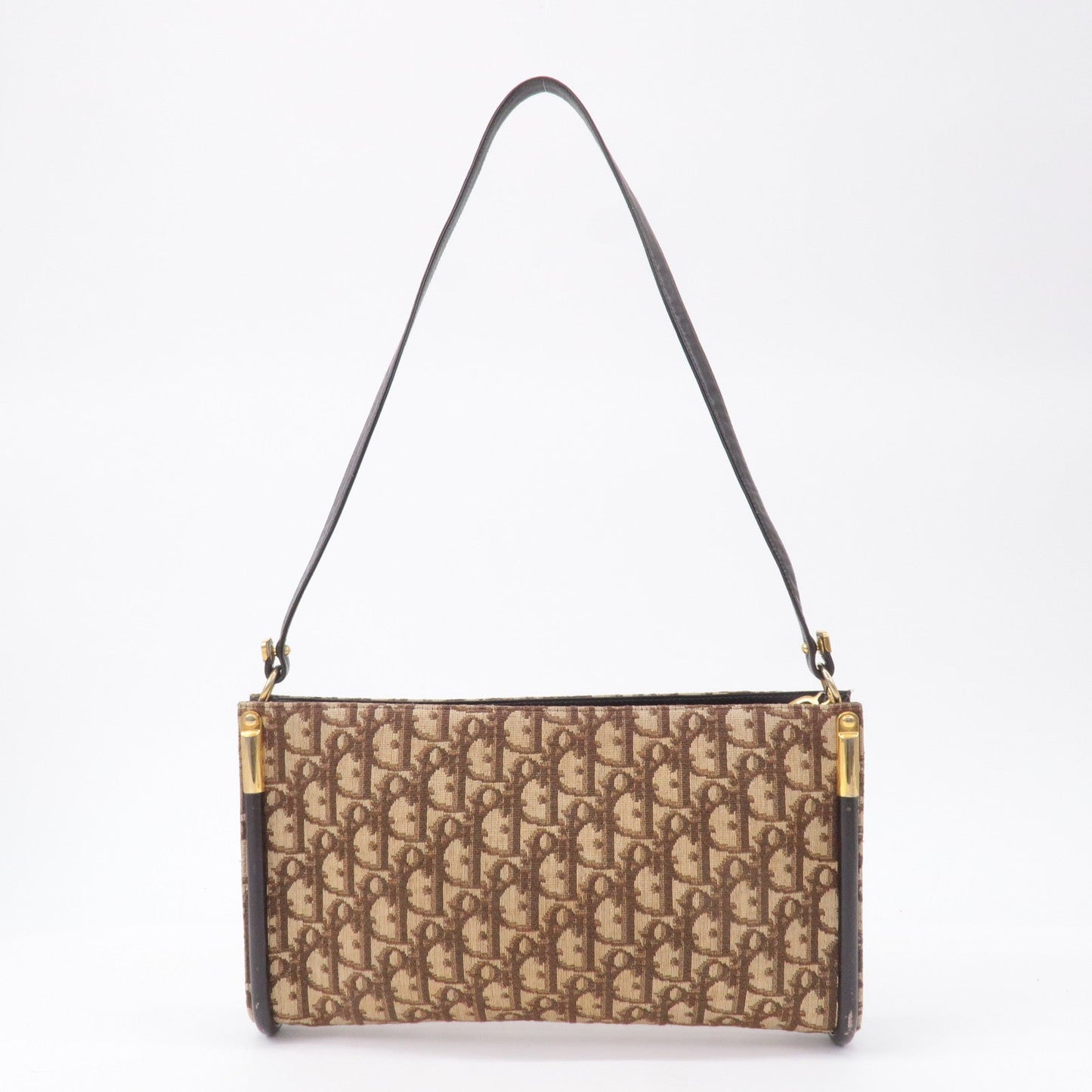 Christian Dior Trotter Canvas Leather Shoulder Bag Beige