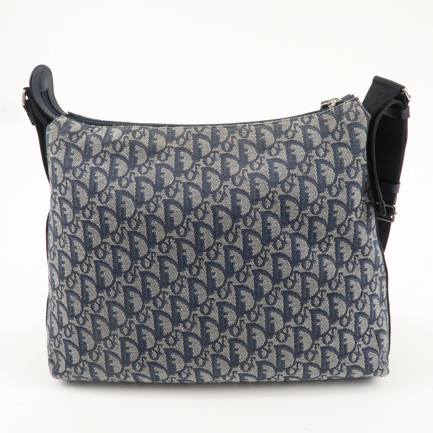 Christian Dior Trotter Canvas Leather Shoulder Bag Navy