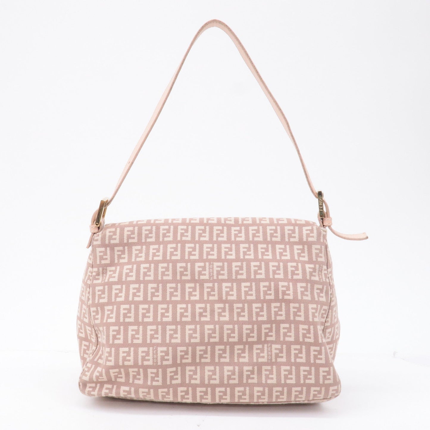 FENDI Zucchino Mamma Baguette Canvas Leather Shoulder Bag 8BR001