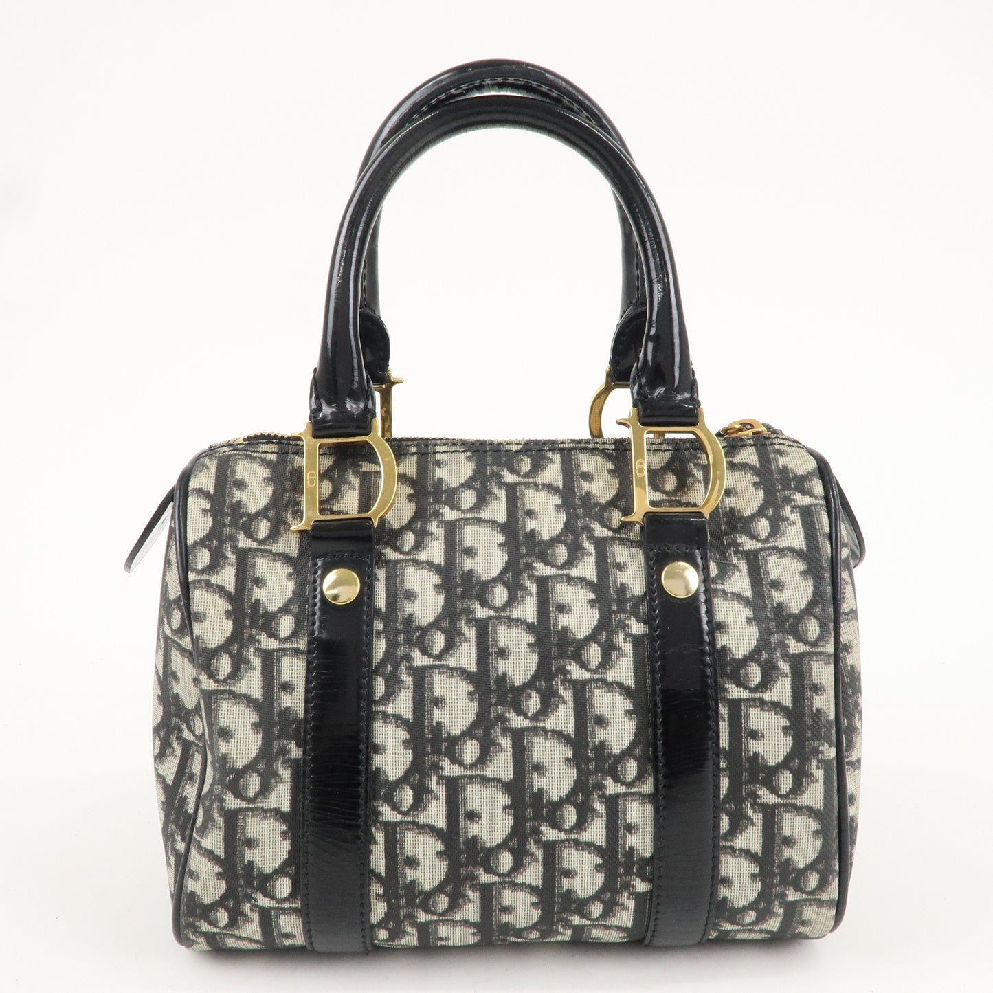 Christian Dior Trotter PVC Patent Leather Mini Boston bag  Black