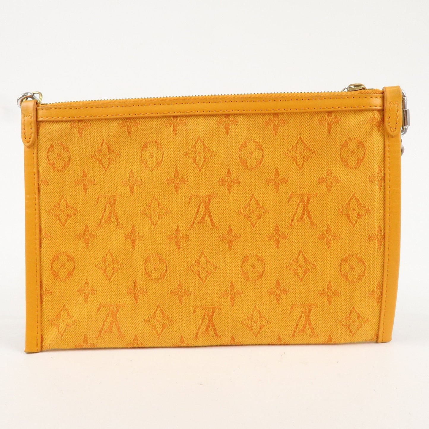 Louis Vuitton Flat Messenger Crossbody Bag Gray Orange M44640
