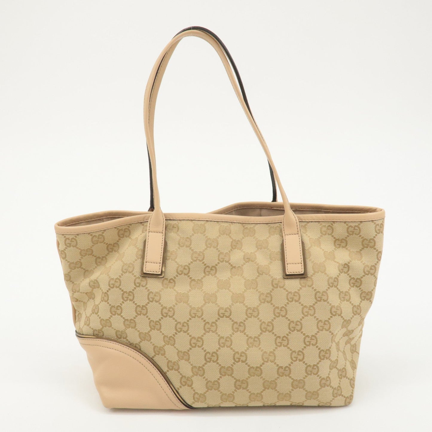 GUCCI Abbey Interlocking G GG Canvas Leather Tote Bag