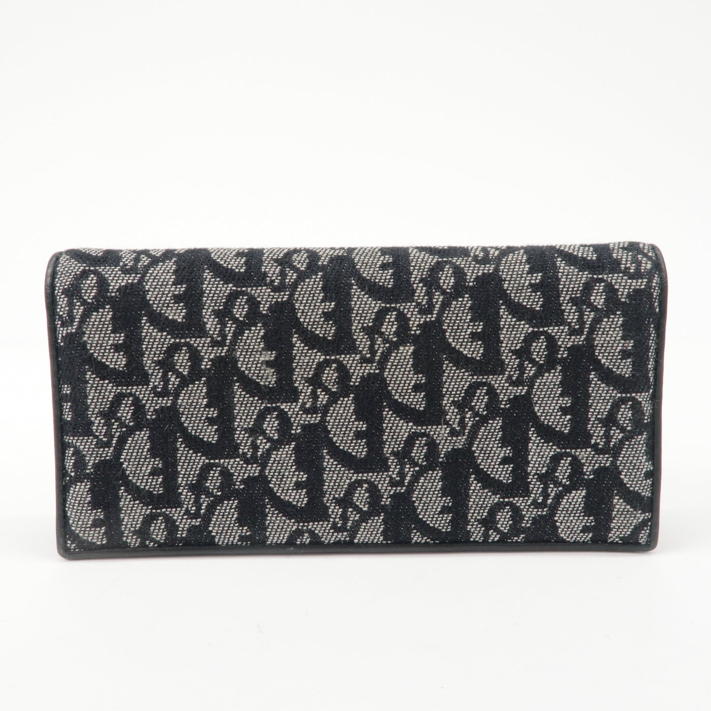 Christian Dior Trotter Canvas Leather Long Wallet Black