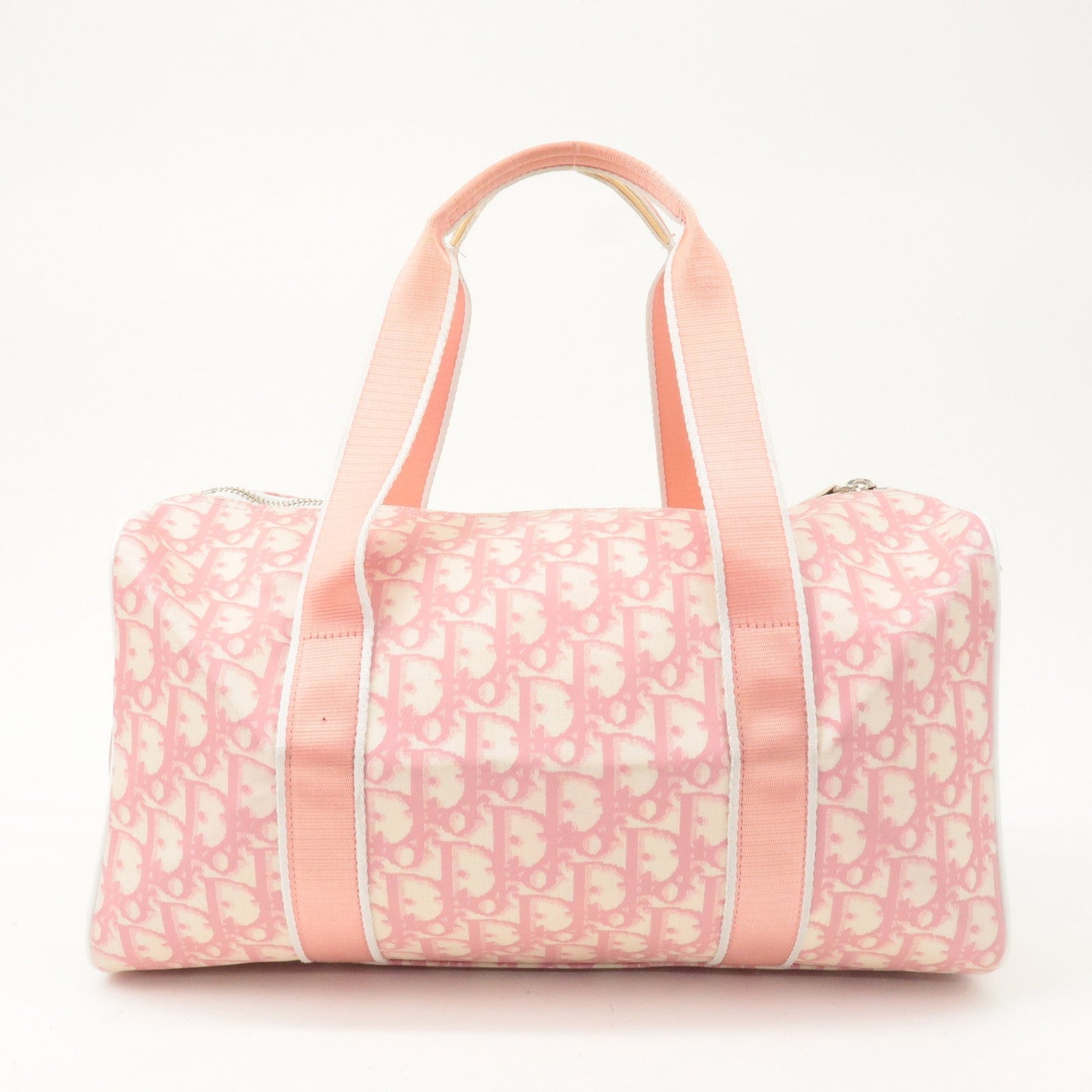 Christian Dior Trotter PVC Enamel Boston Bag Hand Bag Pink