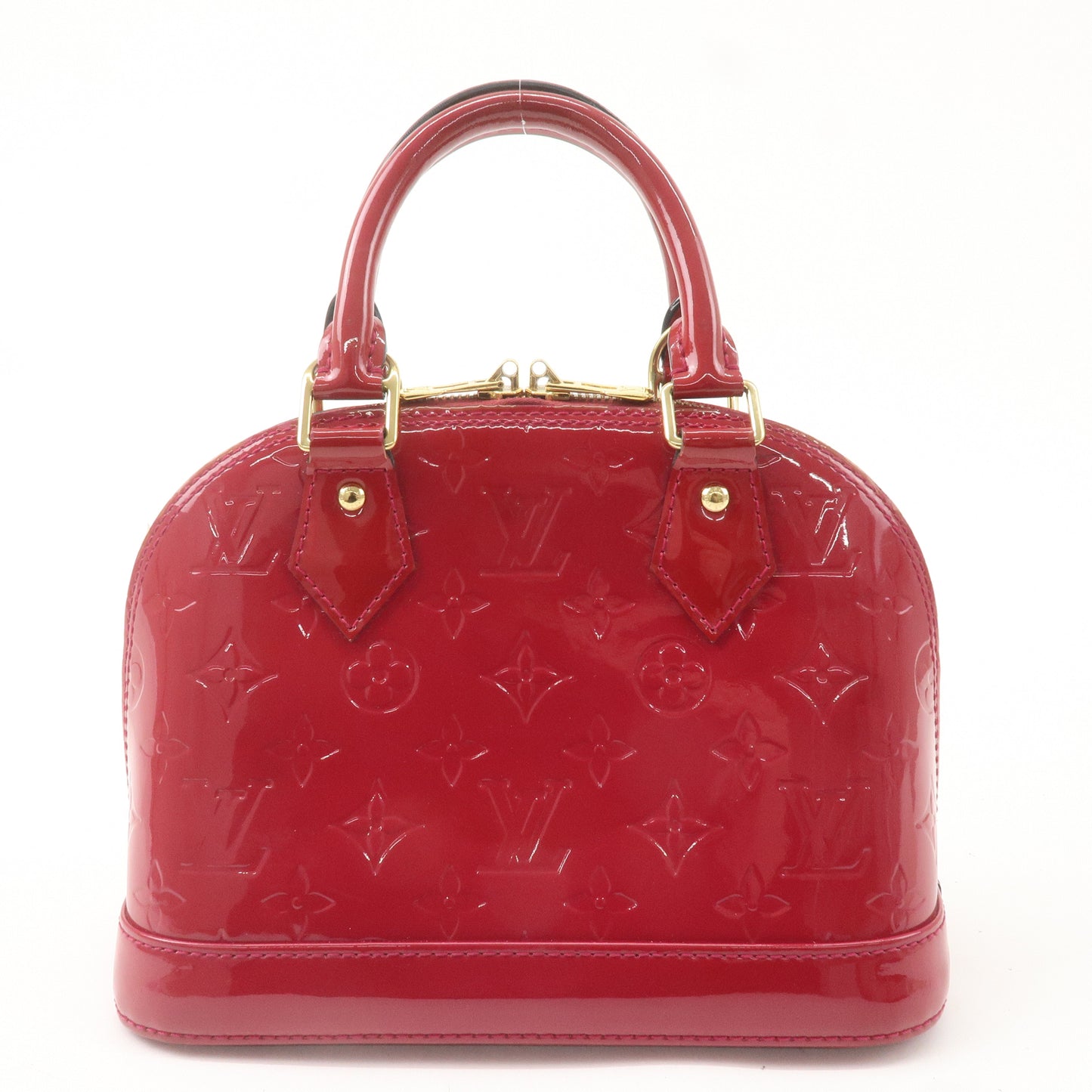 Louis Vuitton Monogram Vernis Alma BB Hand Bag Red M91698Used F/S