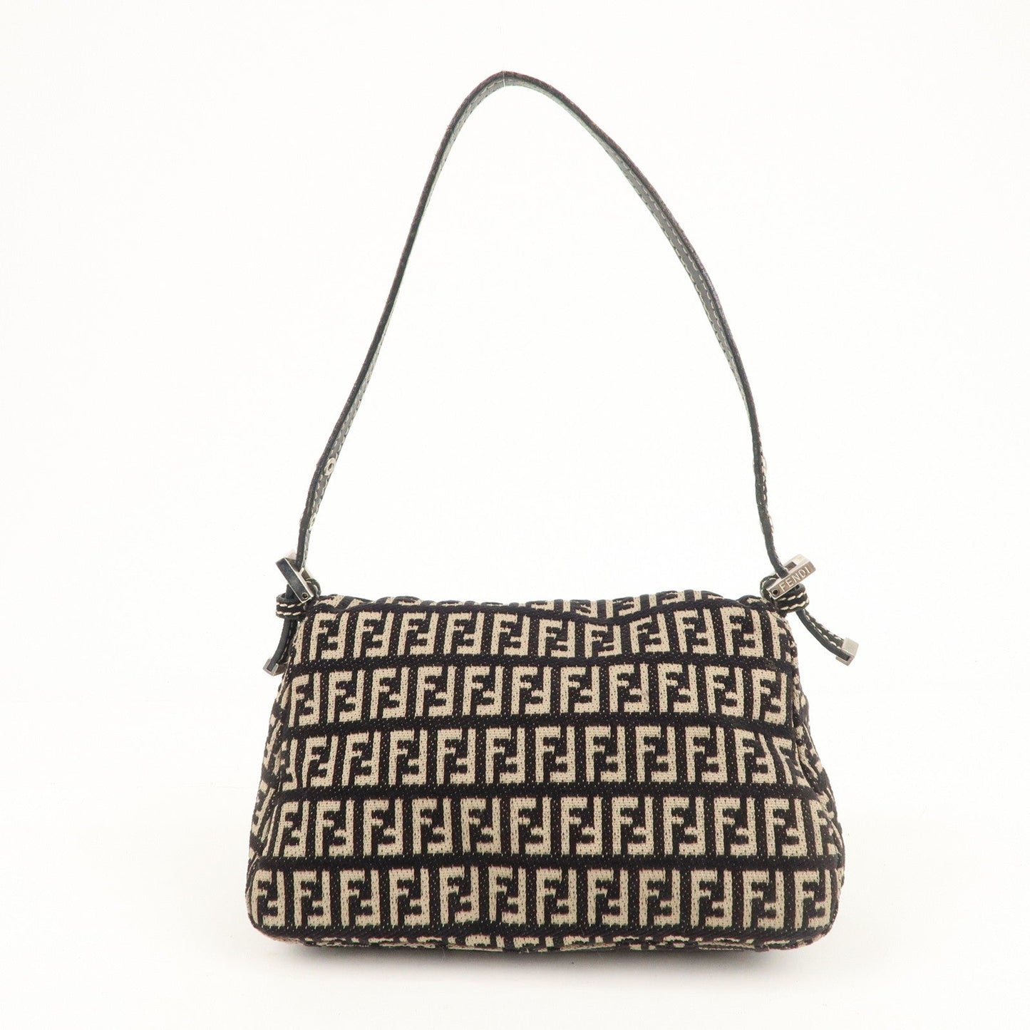 FENDI Mini Mamma Baguette Zucchino Canvas Leather Beige 8BR180
