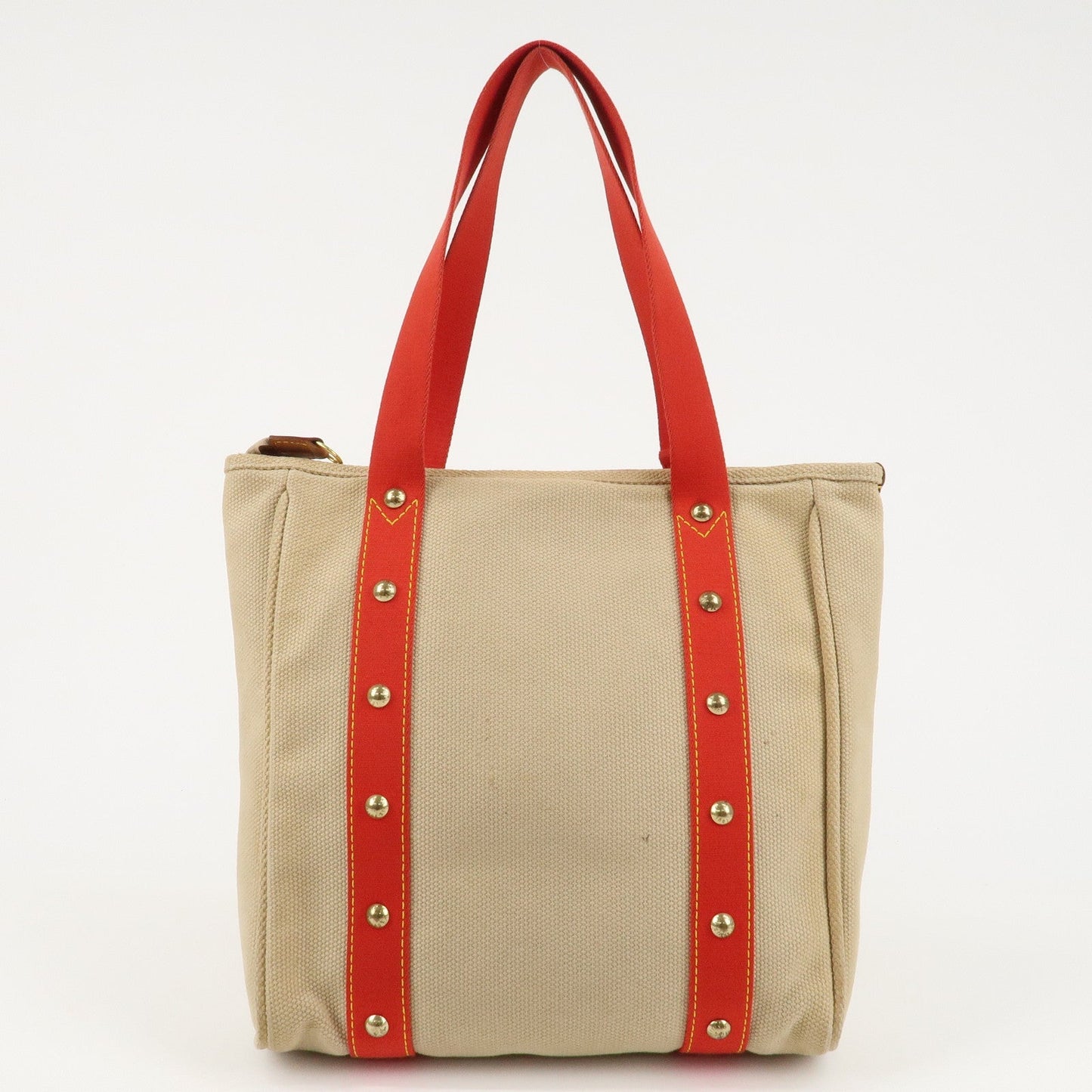 Louis Vuitton Antigua Cabas MM Tote Bag Hand Bag Red M40035