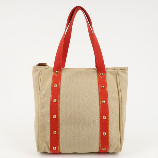 Louis Vuitton Antigua Cabas MM Tote Bag Hand Bag Red M40035