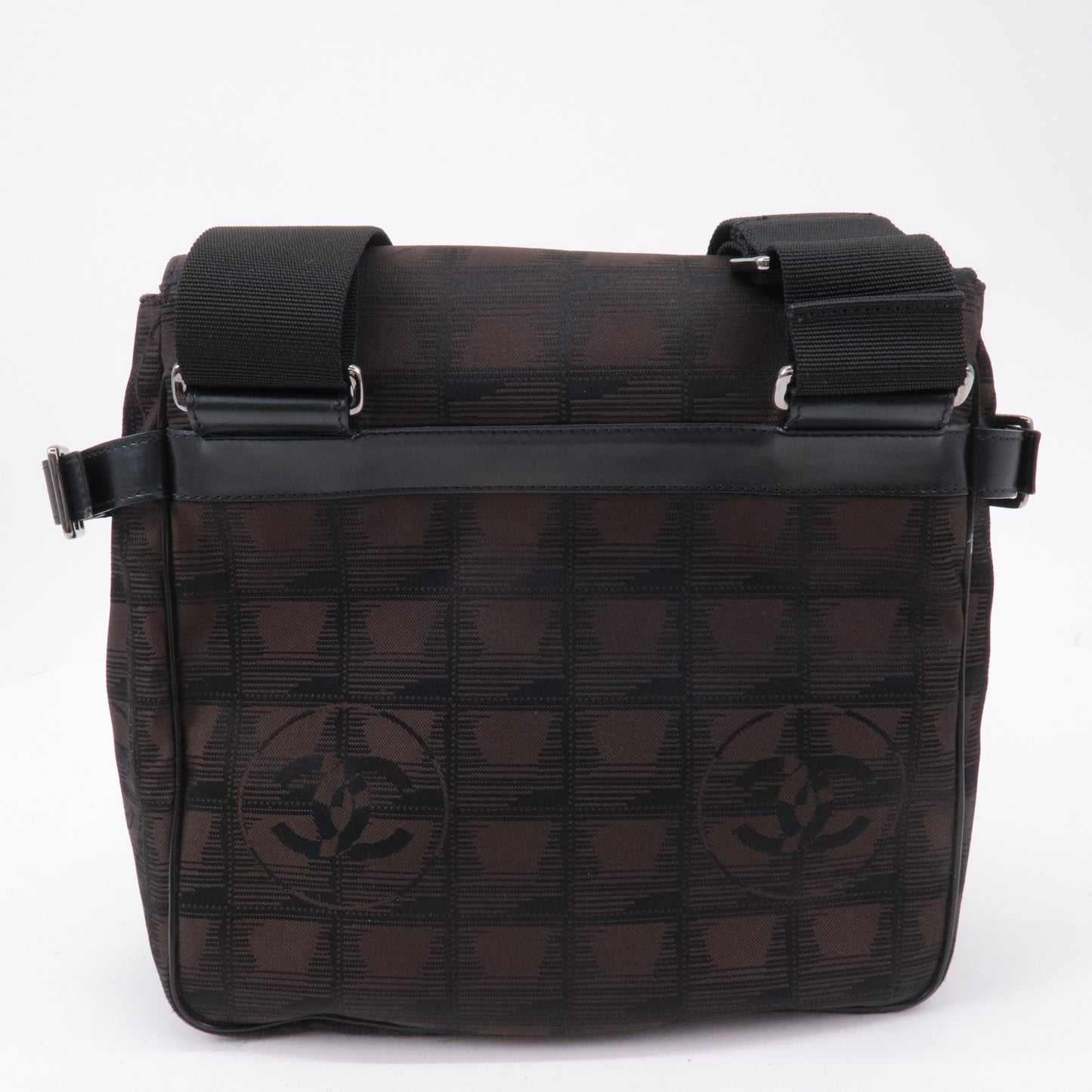 Chanel New Travel Line Nylon Jacquard Leather Shoulder Bag A