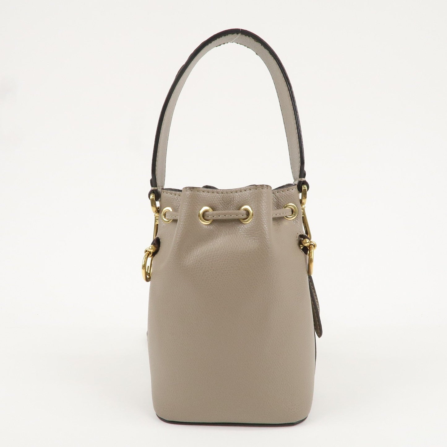 FENDI Montresor Mini 2 Way Leather Bag Greige