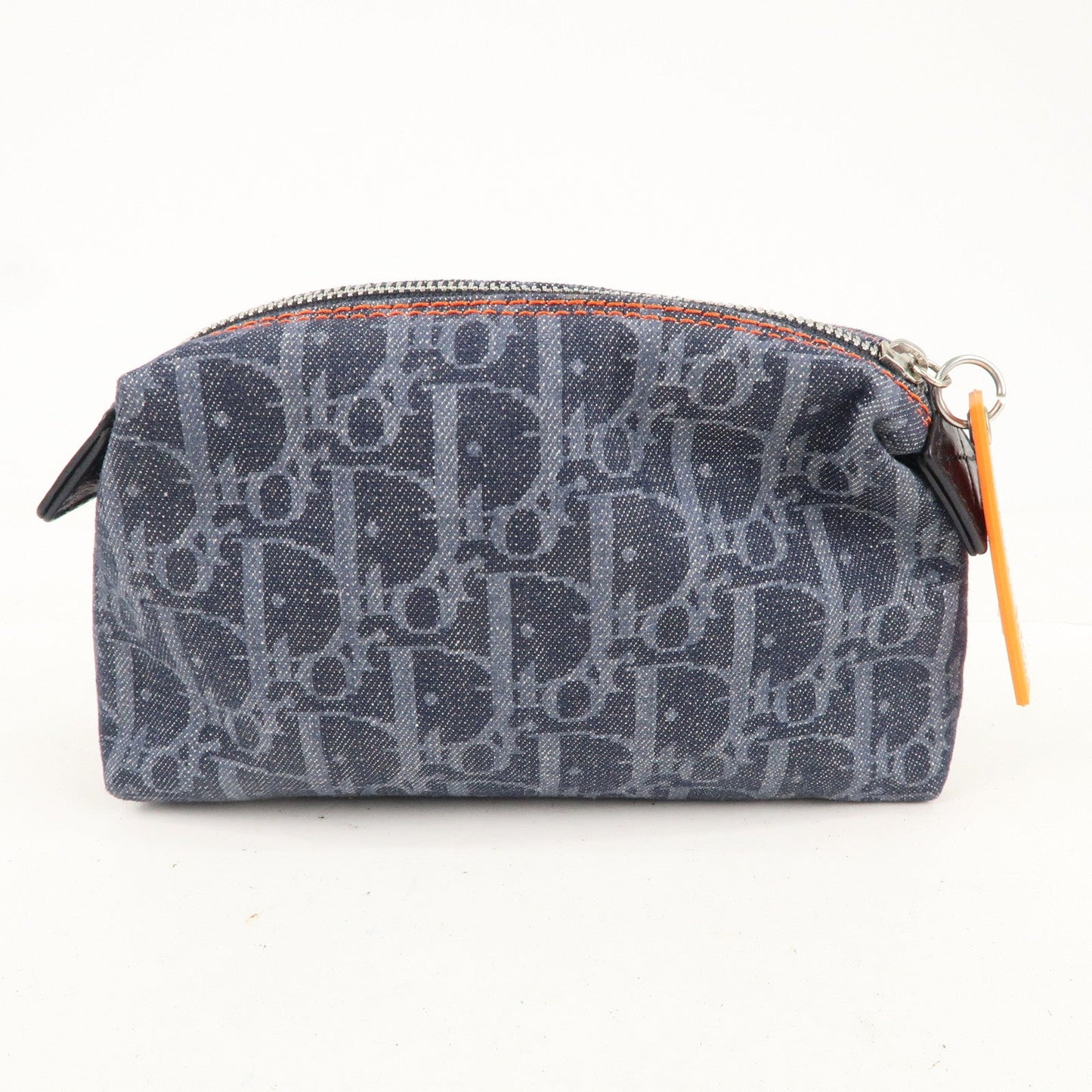 Christian Dior Flight Line Trotter Denim Leather Pouch Navy