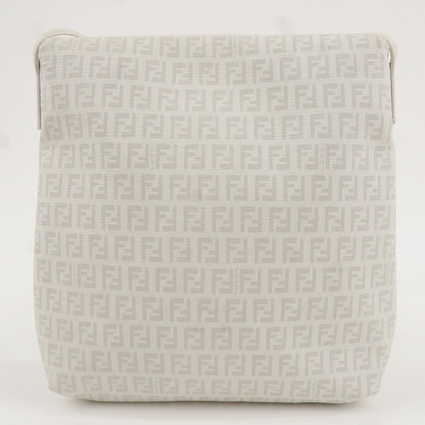 FENDI Zucchino Print PVC Shoulder Bag White Gray 8BT127