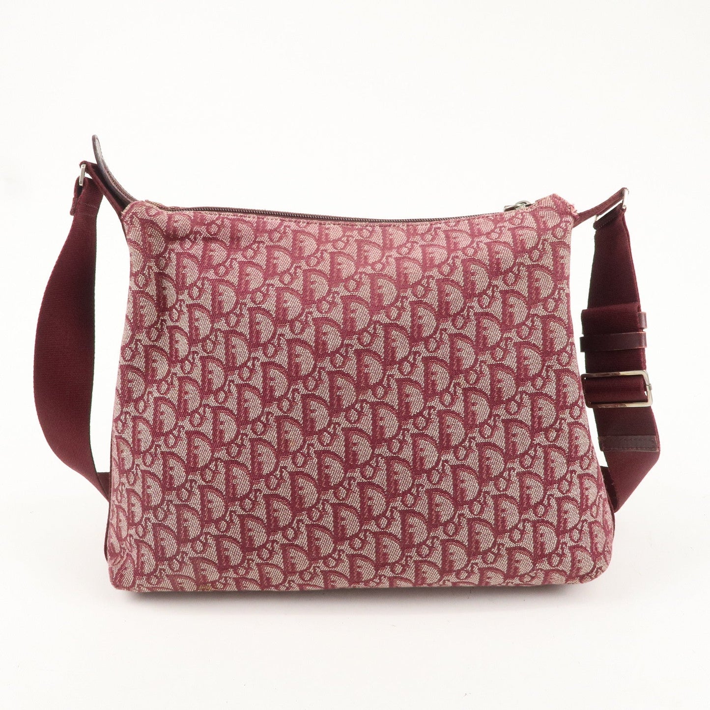 Christian Dior Trotter Canvas Leather Shoulder Bag Red BOB0072