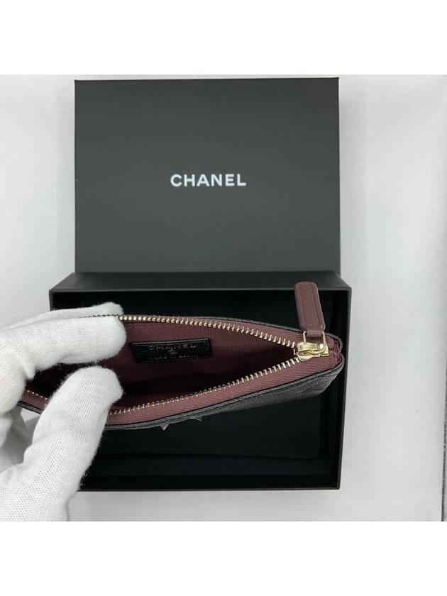 Gold CC Logo Small Calfskin Pouch Bag Black Chanel