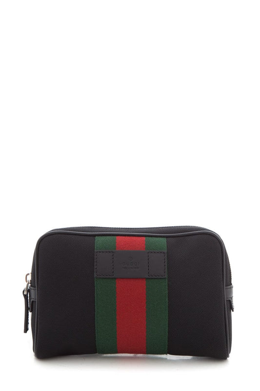 Gucci Web Zip Around Black Belt Bag
