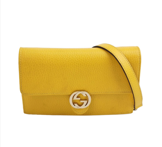 Preloved Gucci Crossbody Bag 19cm yellow 24111378942685