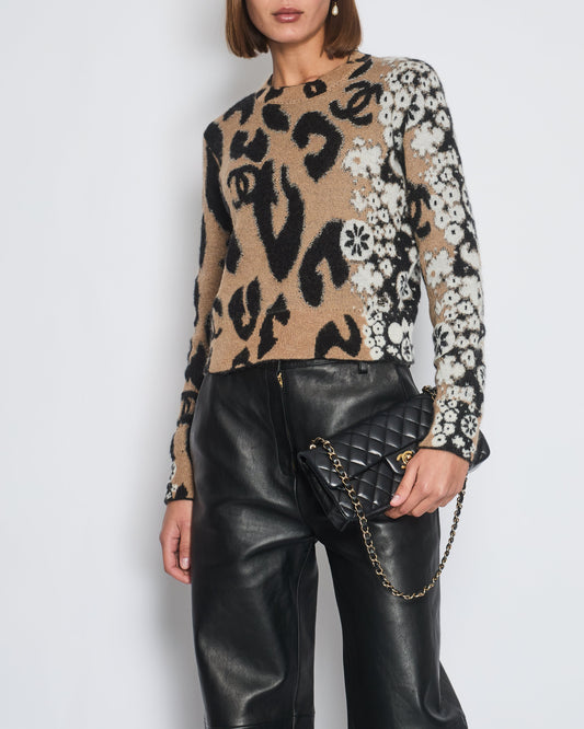 Chanel 23/A Metiers D'Art CC Leopard Print Jumper Size FR 38 (UK 10)