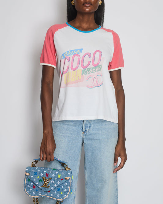 *LIMITED EDITION* Chanel 17/C Pink Coco Cuba T-Shirt Size L (UK 12)