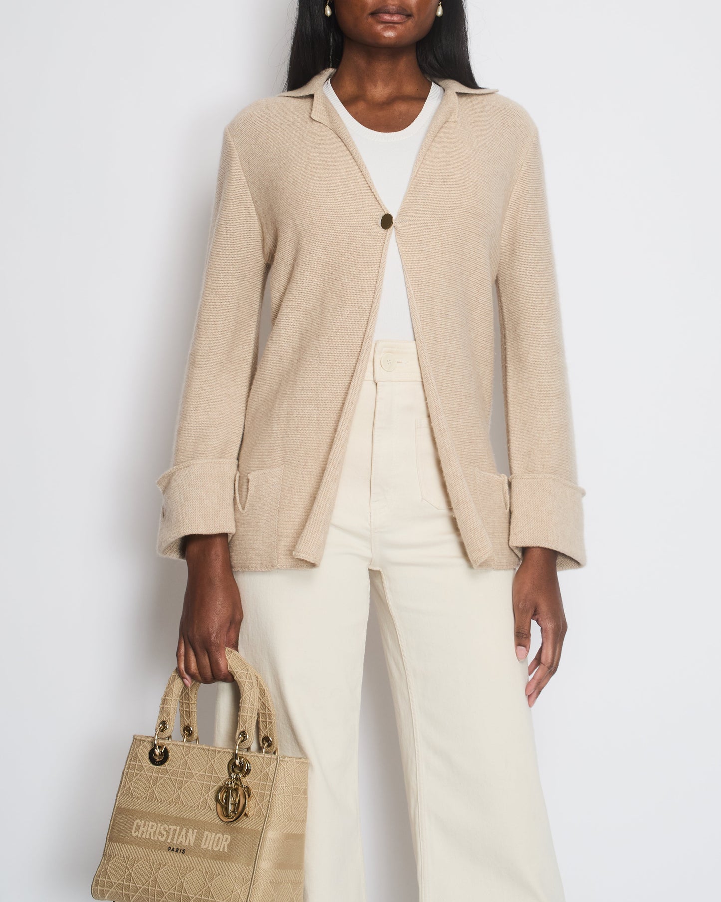 Chanel 99/A Beige Cashmere Long Sleeve igan Size FR 40 (UK 12)