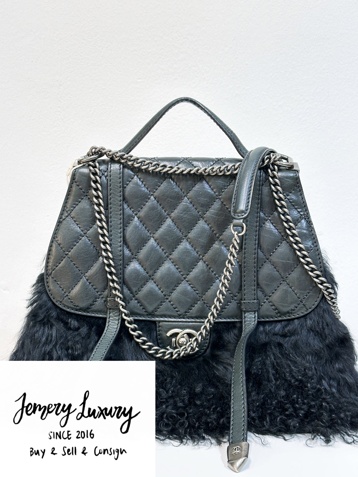 Chanel Paris-Dallas Double Flap Bag Quilted Calfskin and Fur Large
