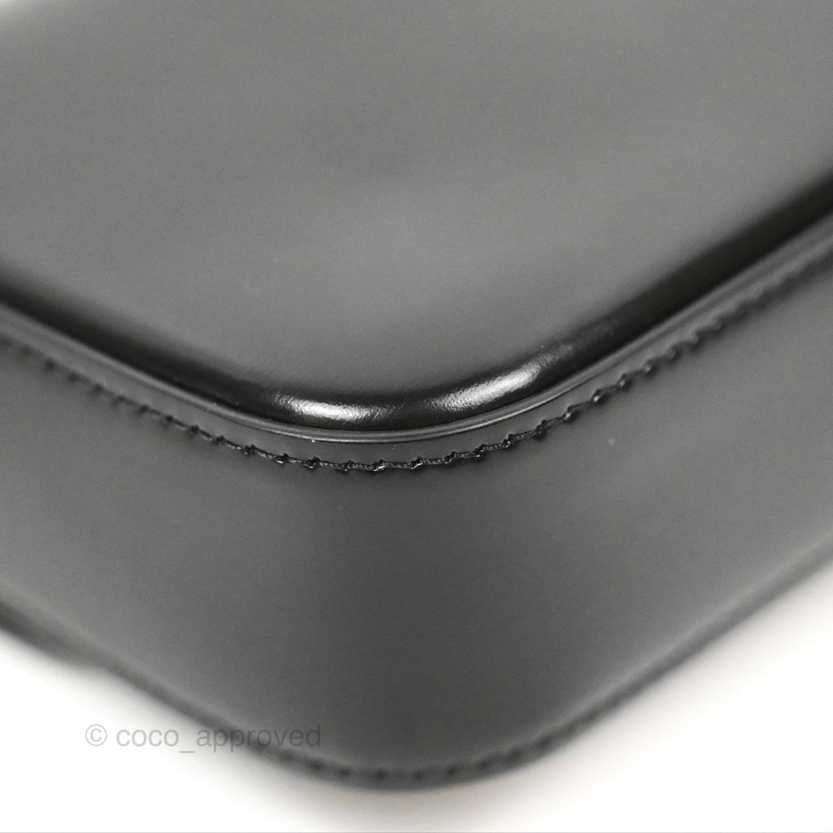 Celine Triomphe Chain Shoulder Bag Black Shiny Calfskin