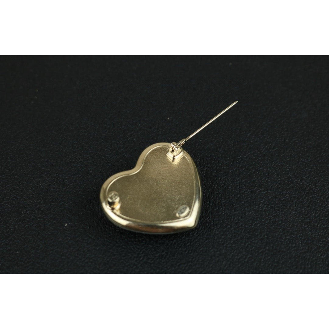 Excellent（Rank SA）｜ CHANEL Coco Mark Love  Rhinestone Plated Brooch White｜F25022001