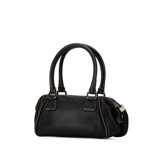Black Chanel Medium Pebbled Calfskin LAX Tassel Handbag