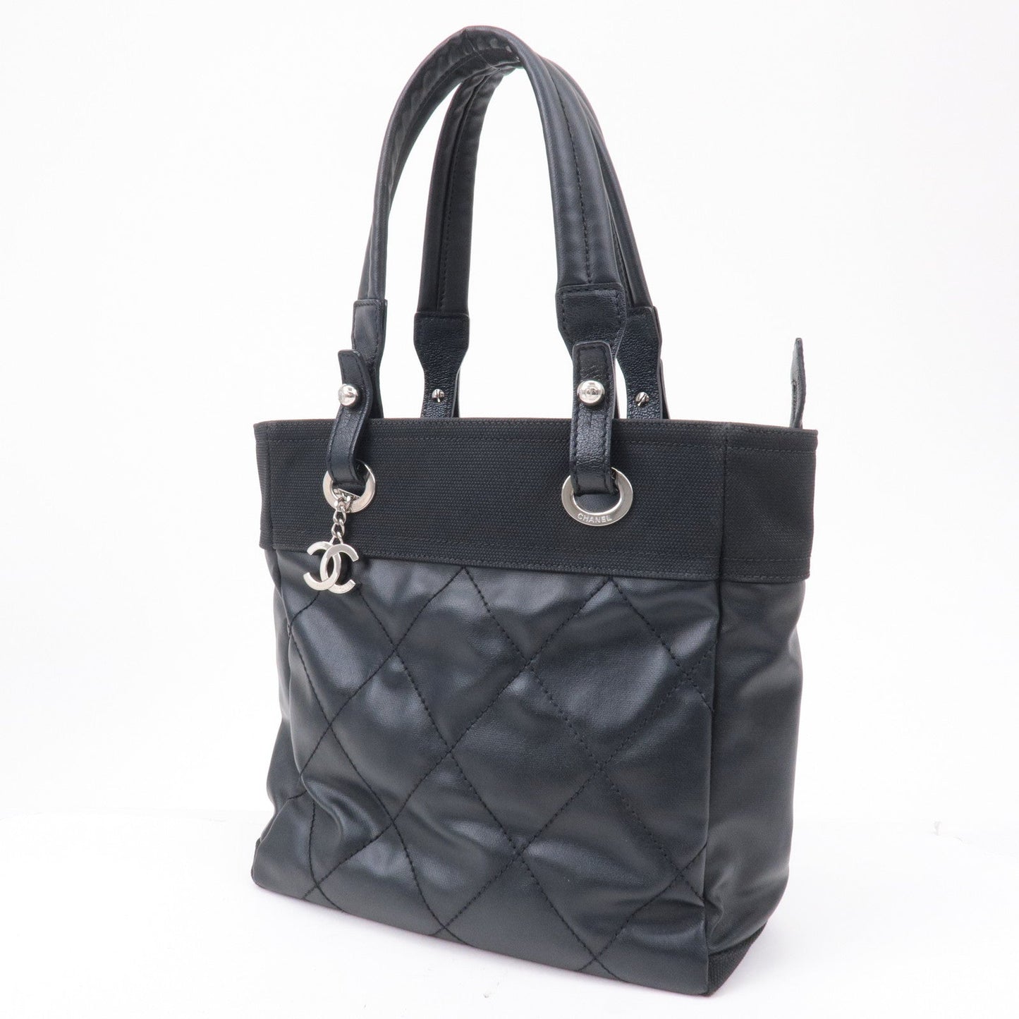 Chanel Paris Biarritz Coated Canvas Leather Tote Bag PM A