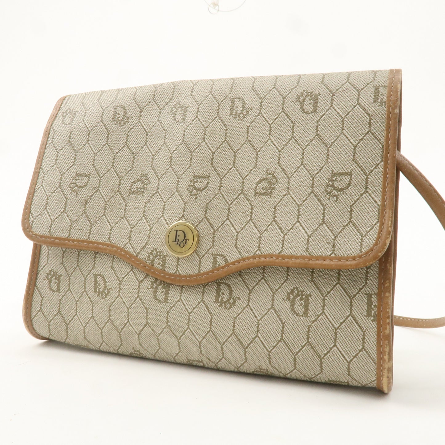 Christian Dior PVC Leather Honeycomb Pattern Shoulder Bag