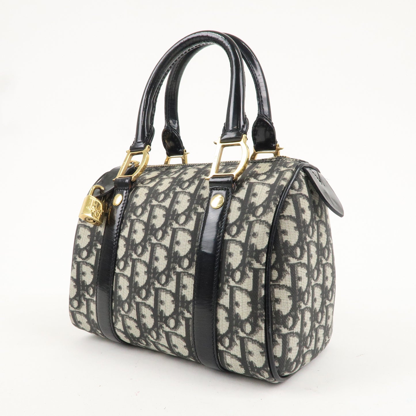 Christian Dior Trotter PVC Patent Leather Mini Boston bag  Black