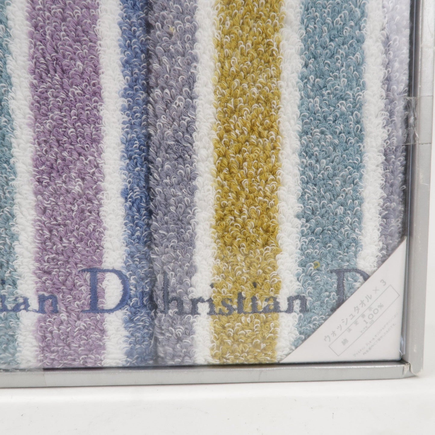 Christian Dior Set of 3 Cotton 100 % Face Towel Stripe