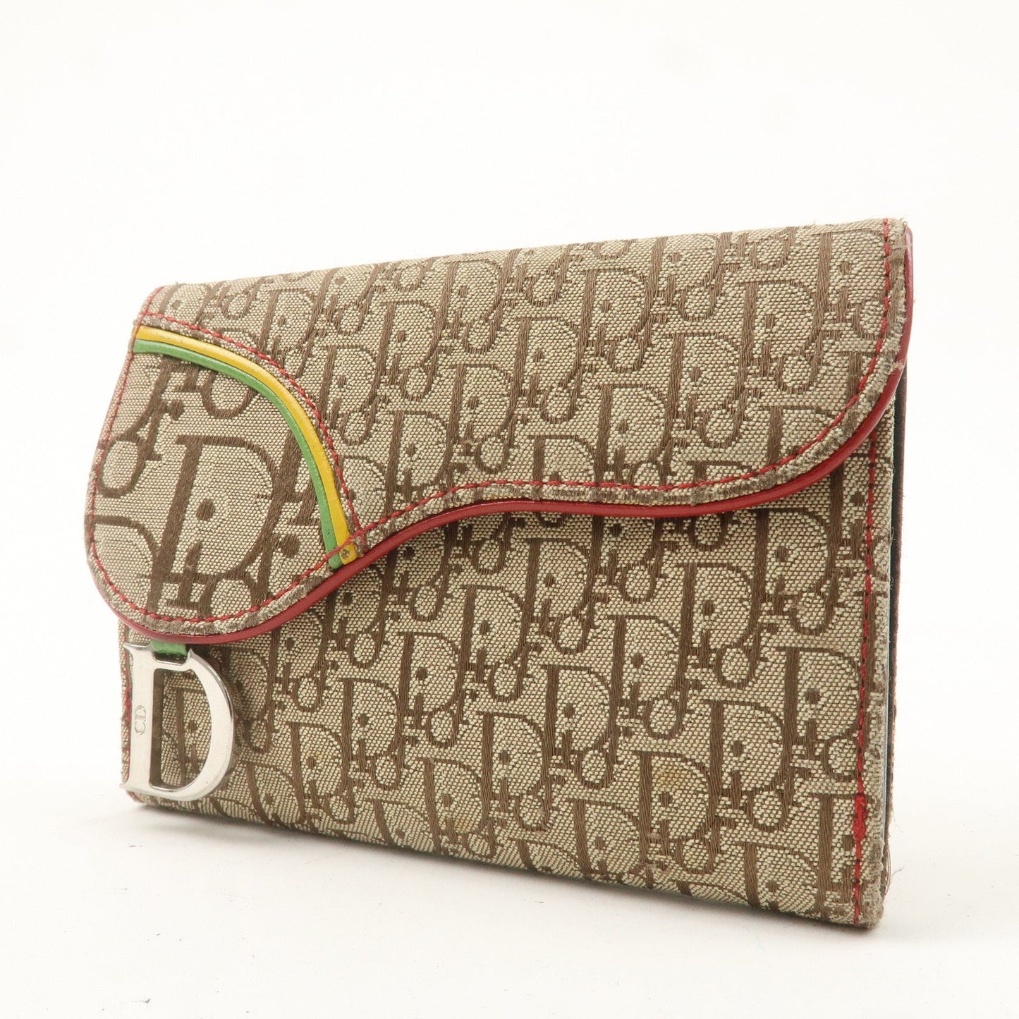 Christian Dior Rasta Trotter Canvas Leather W Hook Wallet