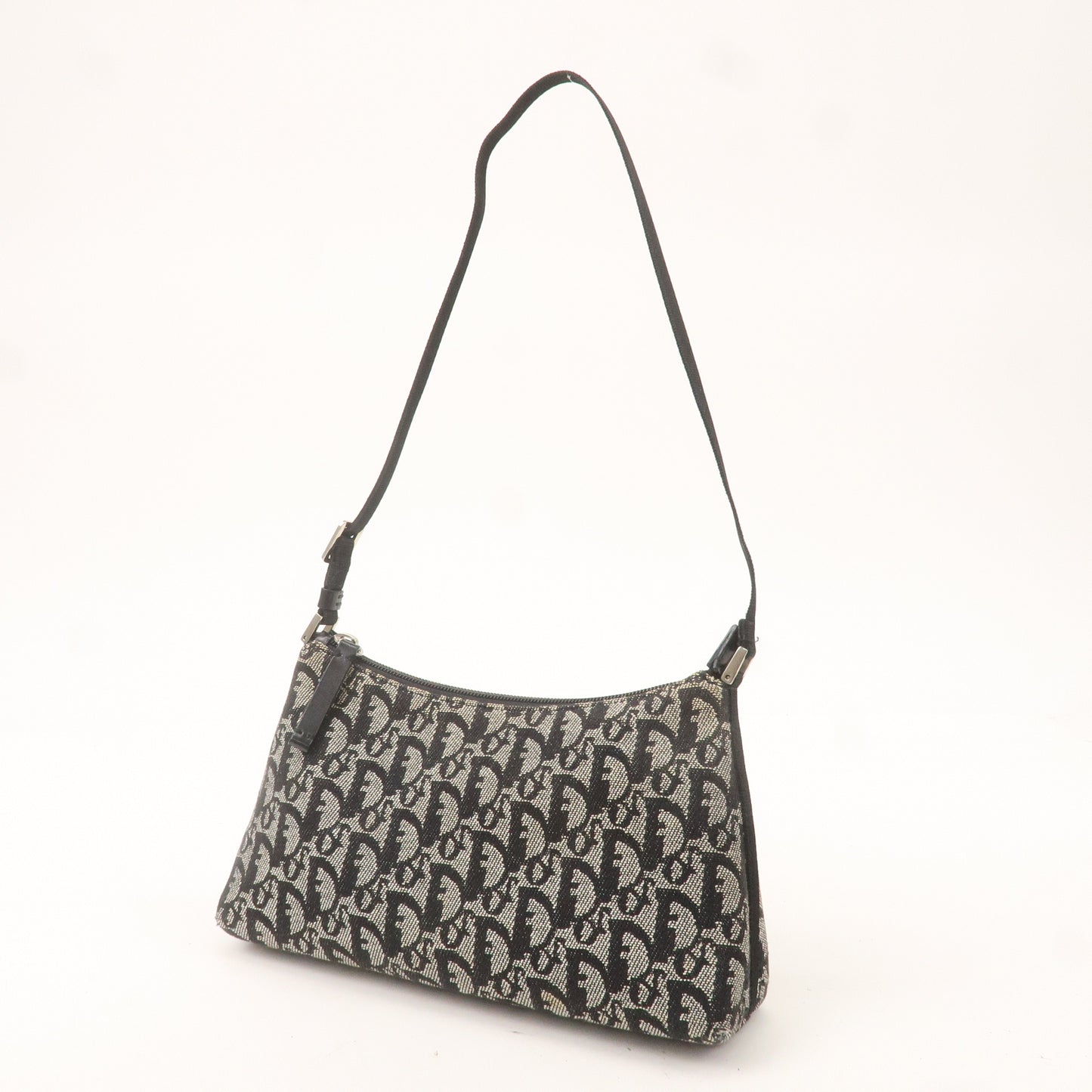 Christian Dior Trotter Canvas Leather Shoulder Bag Black