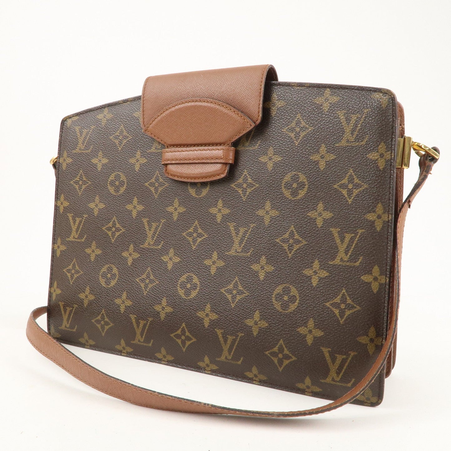 Louis Vuitton Monogram Courcelles Shoulder Bag Brown M51375