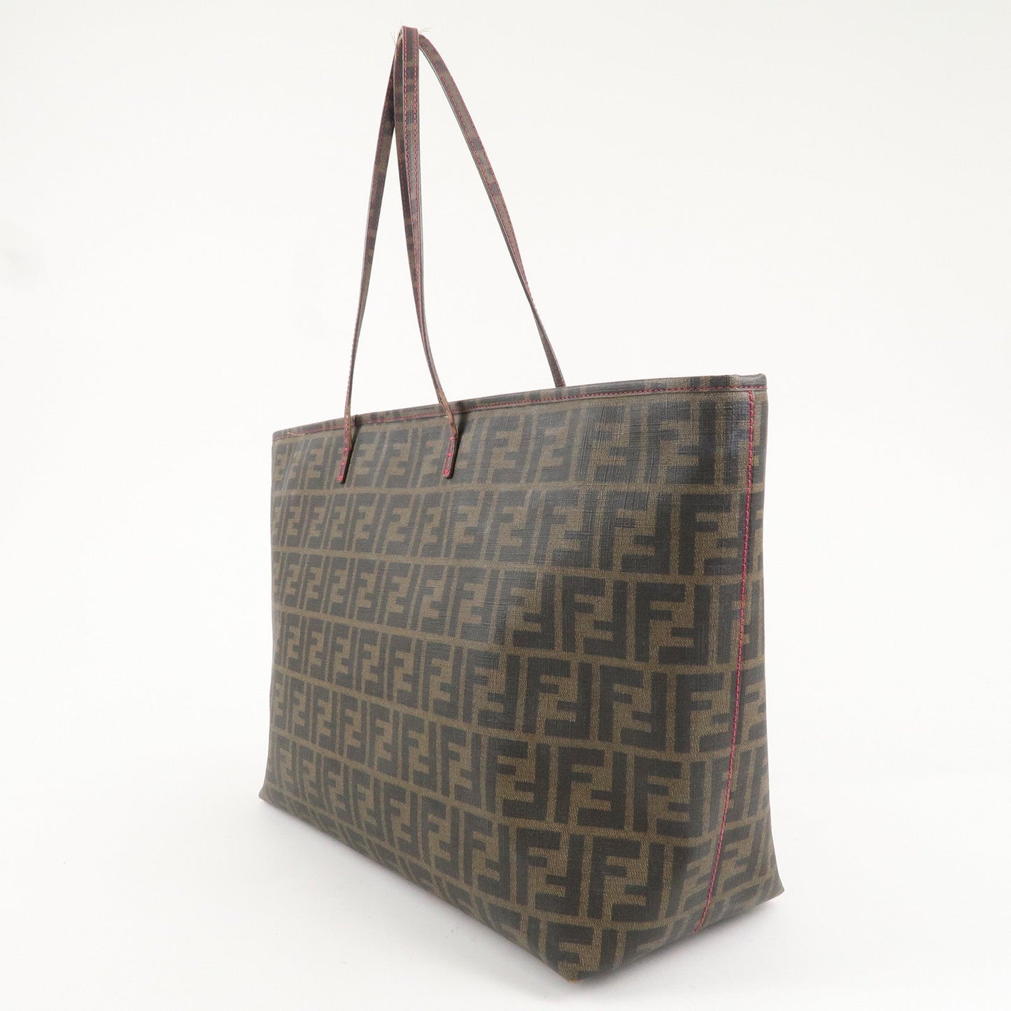 FENDI Zucca PVC Tote Bag Shoulder Bag Khaki Black Pink 8BH199