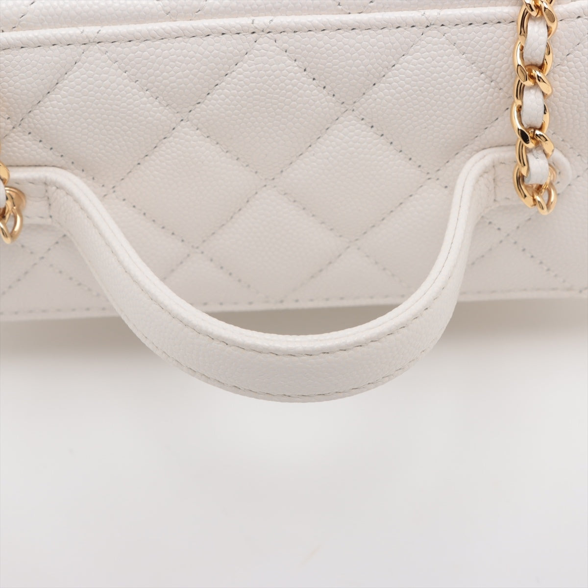 Chanel Matrasse Caviar S Chain Shoulder Bag Vanity White G