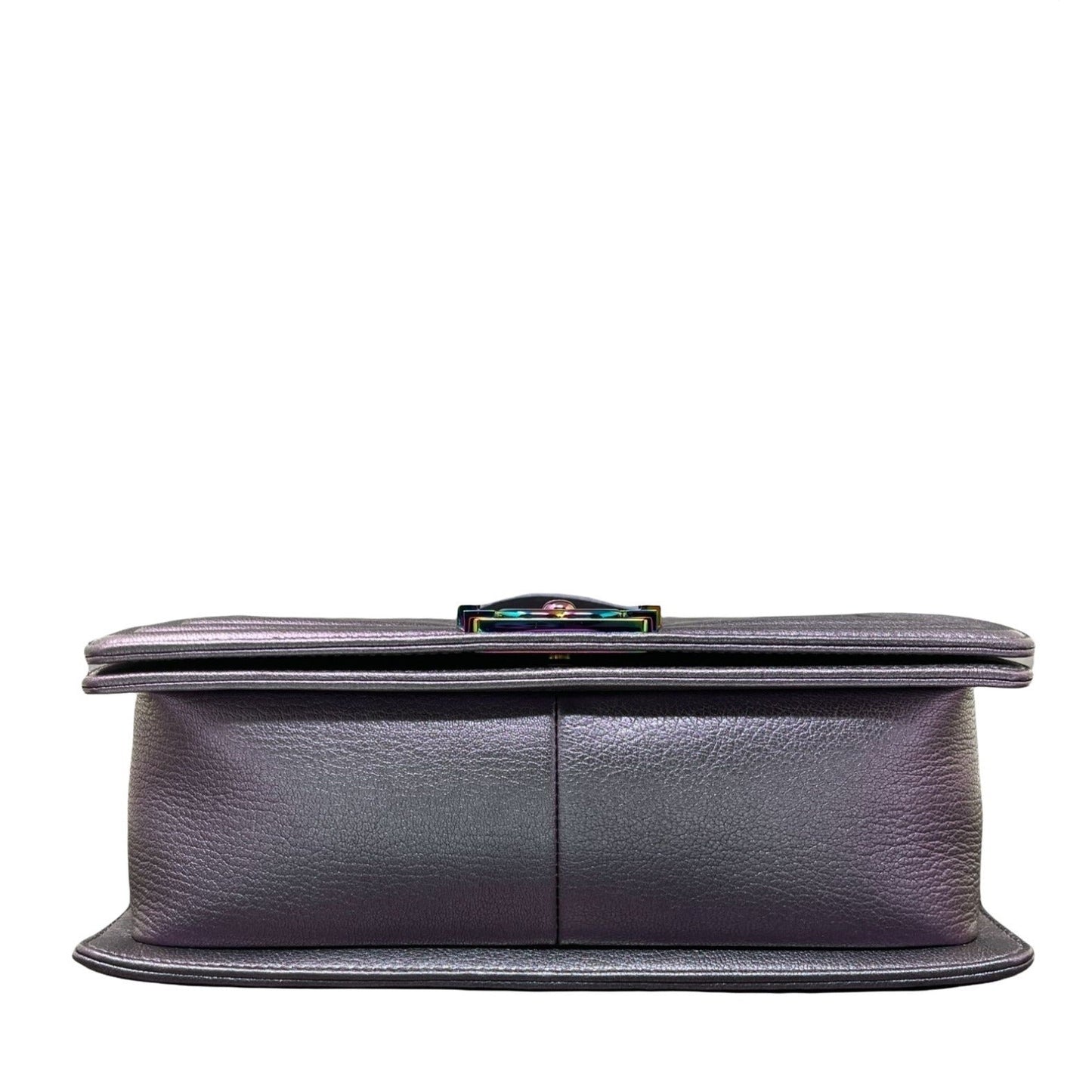 CHANEL Chanel Boy Flap Bag Quilted Iridescent Goatskin Old Medium - Purple