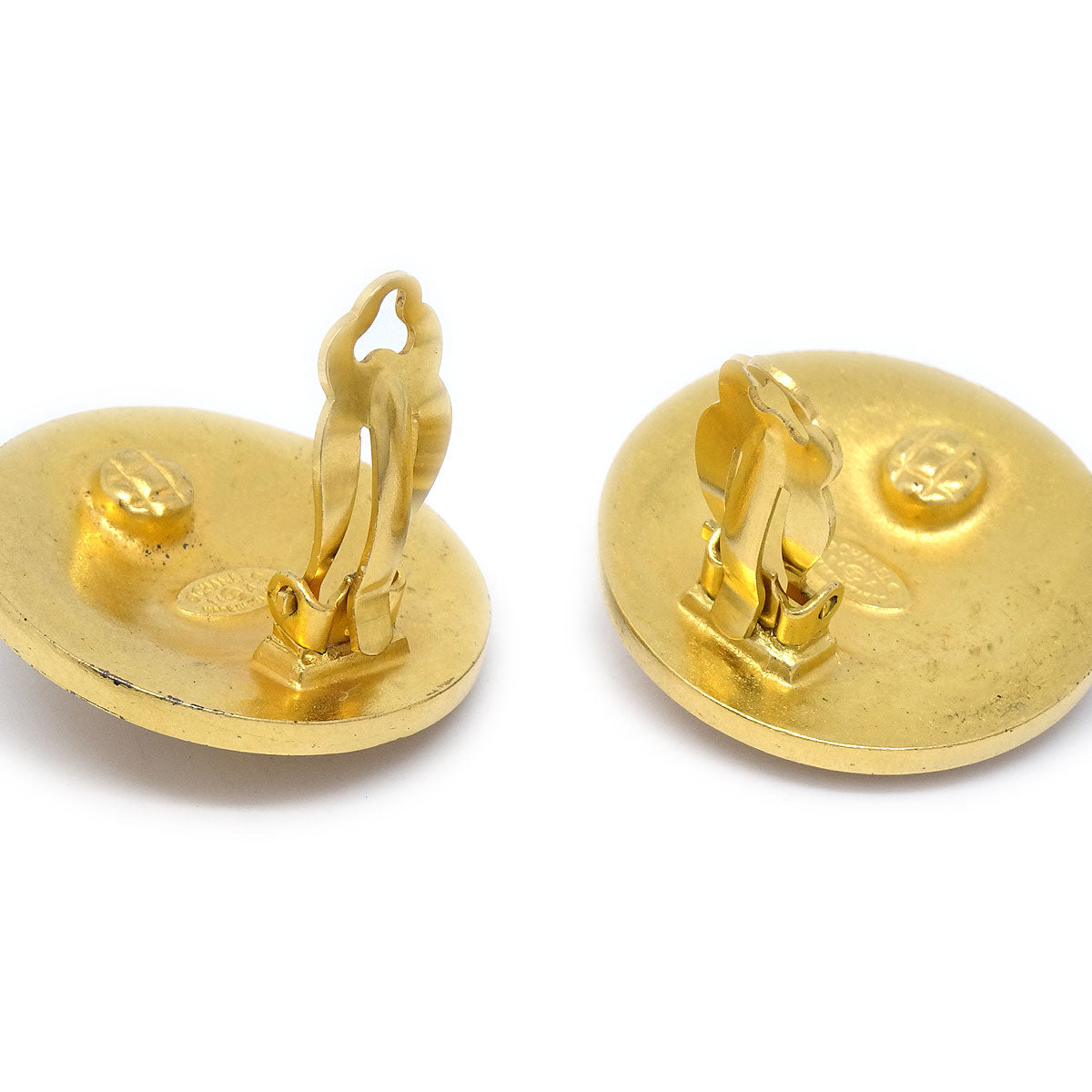 Chanel 1994 Gold 'CC' Filigree Earrings Large