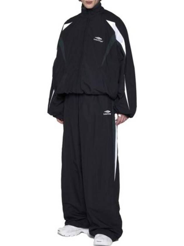 Luxury Balenciaga  Embroidered Logo Nylon Track Pants Black
