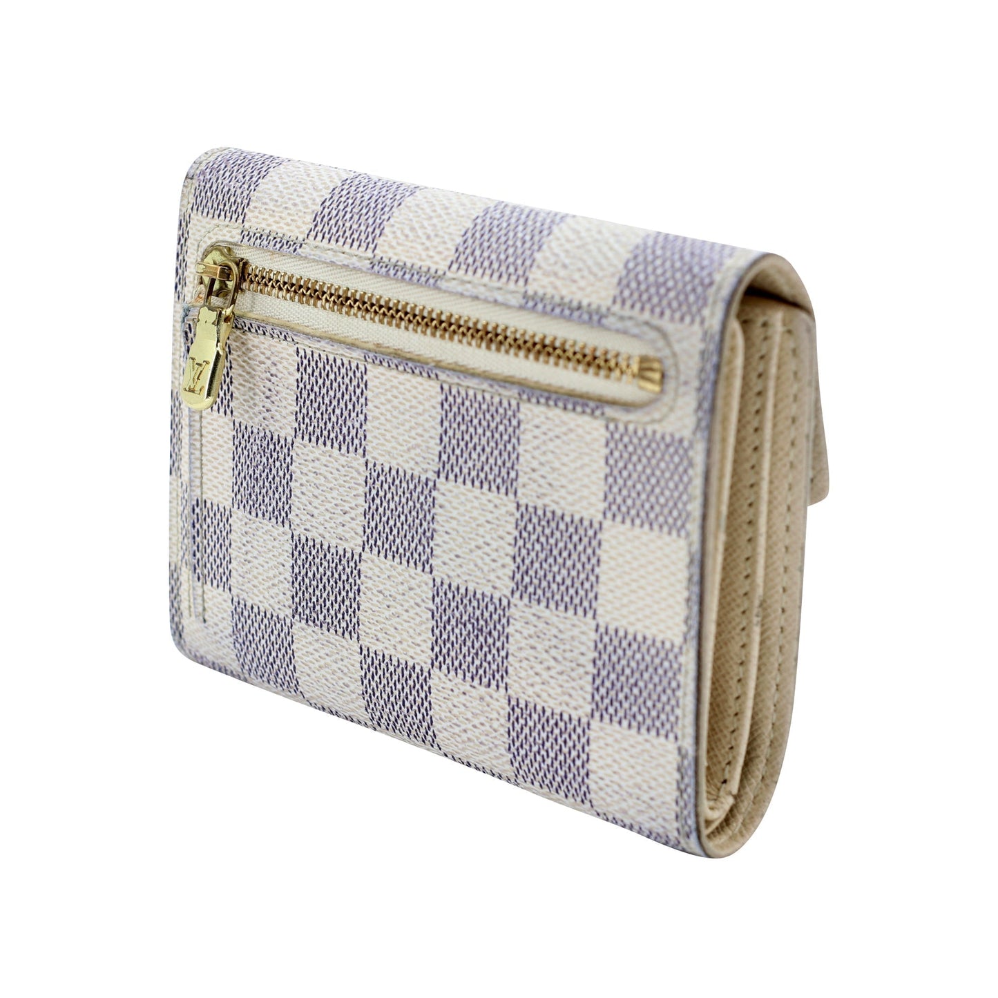Louis Vuitton Koala Azur Coated Canvas French Push-lock Wallet LV-W0420P-0002