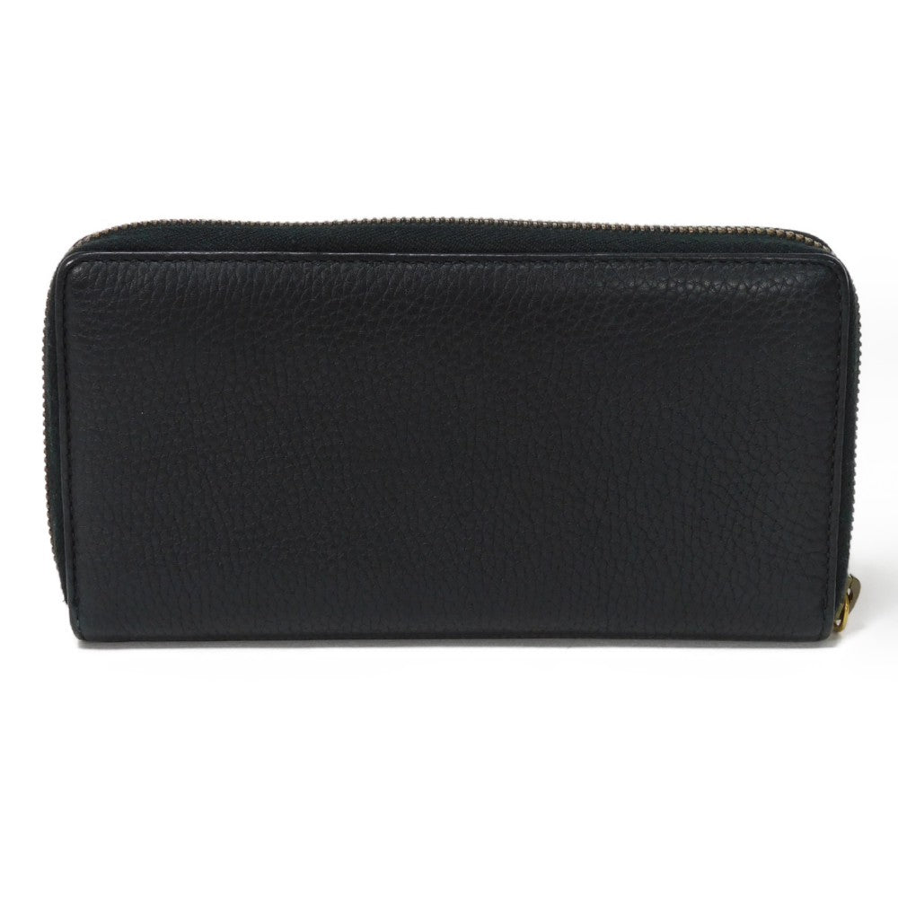 GUCCI Long Wallet Purse 409392 A7M0T 1000  Texture leather (embossed) black GG Marmont Zip around wallet Women(Unisex) Used