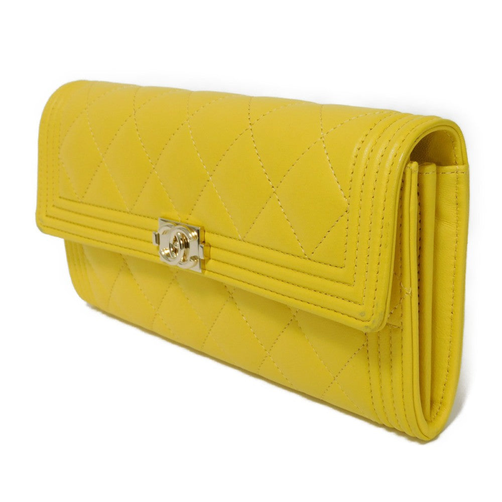 Chanel Boy Chanel Lambskin Long Wallet