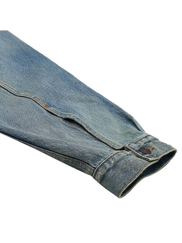 Luxury Balenciaga  Washed Effect Denim Hoodie Blue