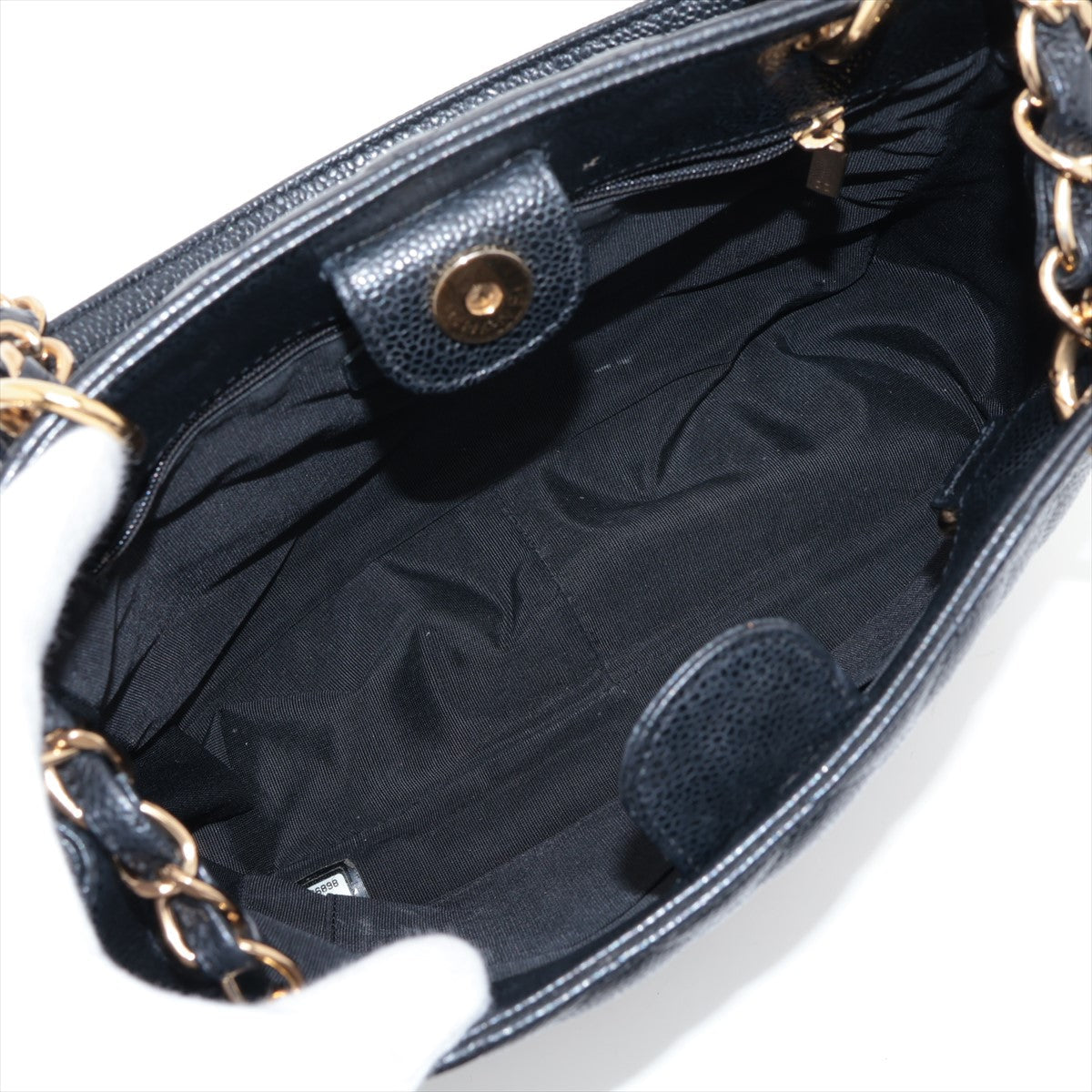 Chanel PST Caviar S Tote Top Bag Black Gold  8th