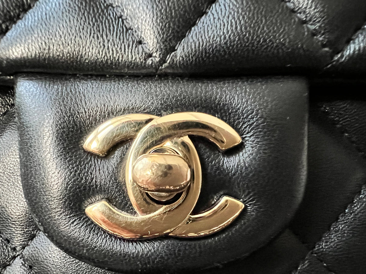 Chanel Mini Rectangular Classic Flap in Black Lambskin