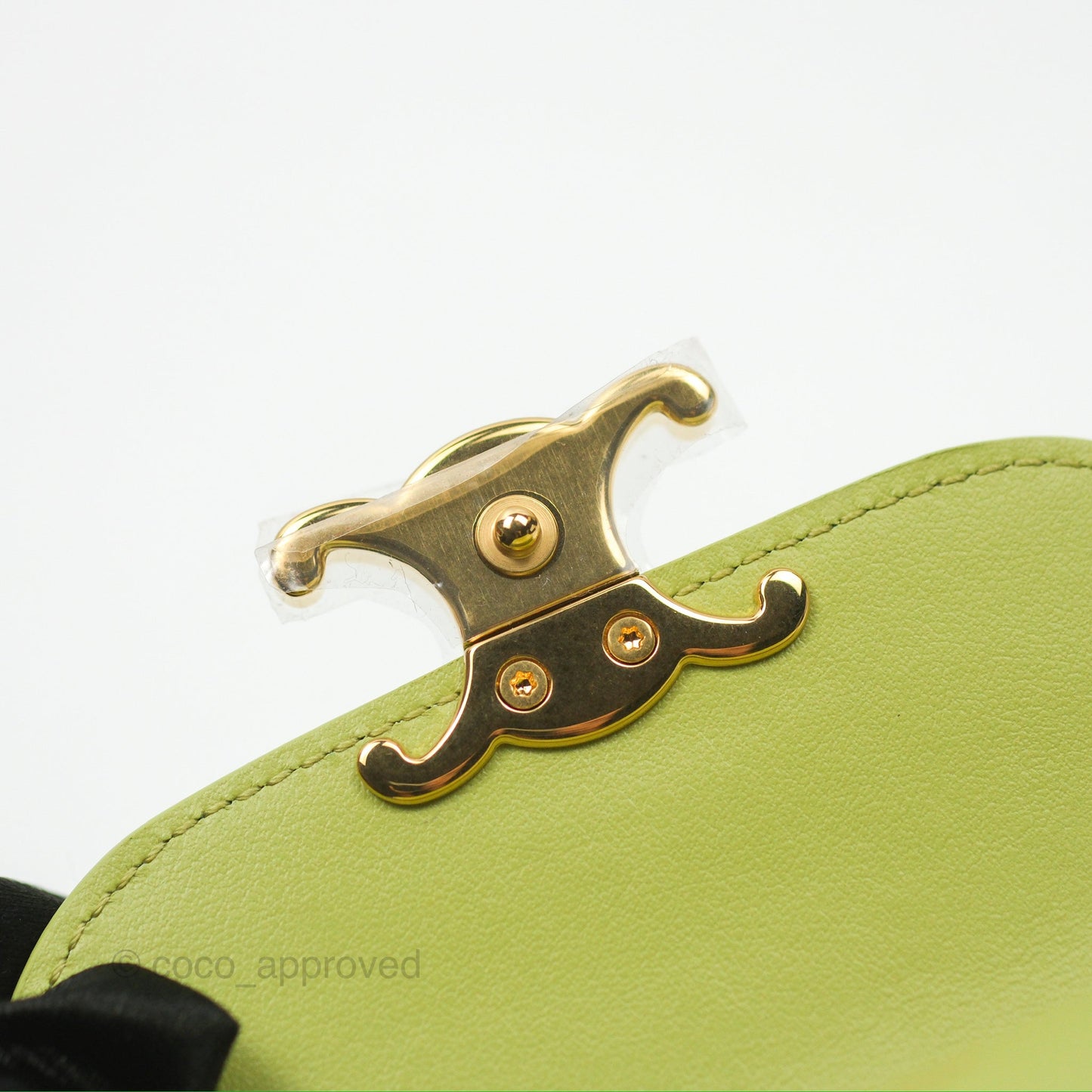 Celine Small Triomphe Flap Wallet Avocado Green Shiny Calfskin