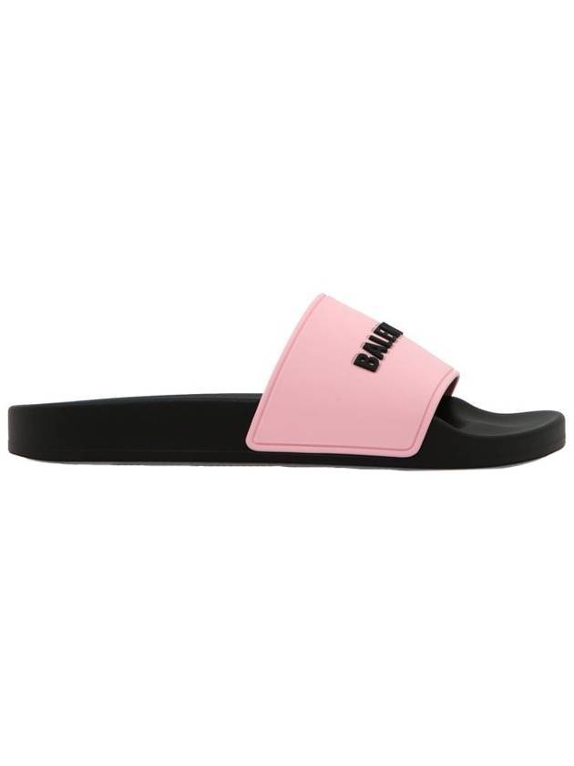 Luxury Balenciaga  Logo Pool Slippers Pink